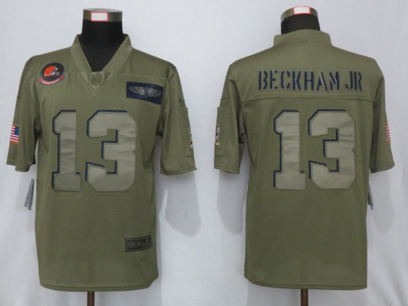 Men Cleveland Browns #13 Beckham jr Nike Camo 2019 Salute to Service Limited NFL Jerseys